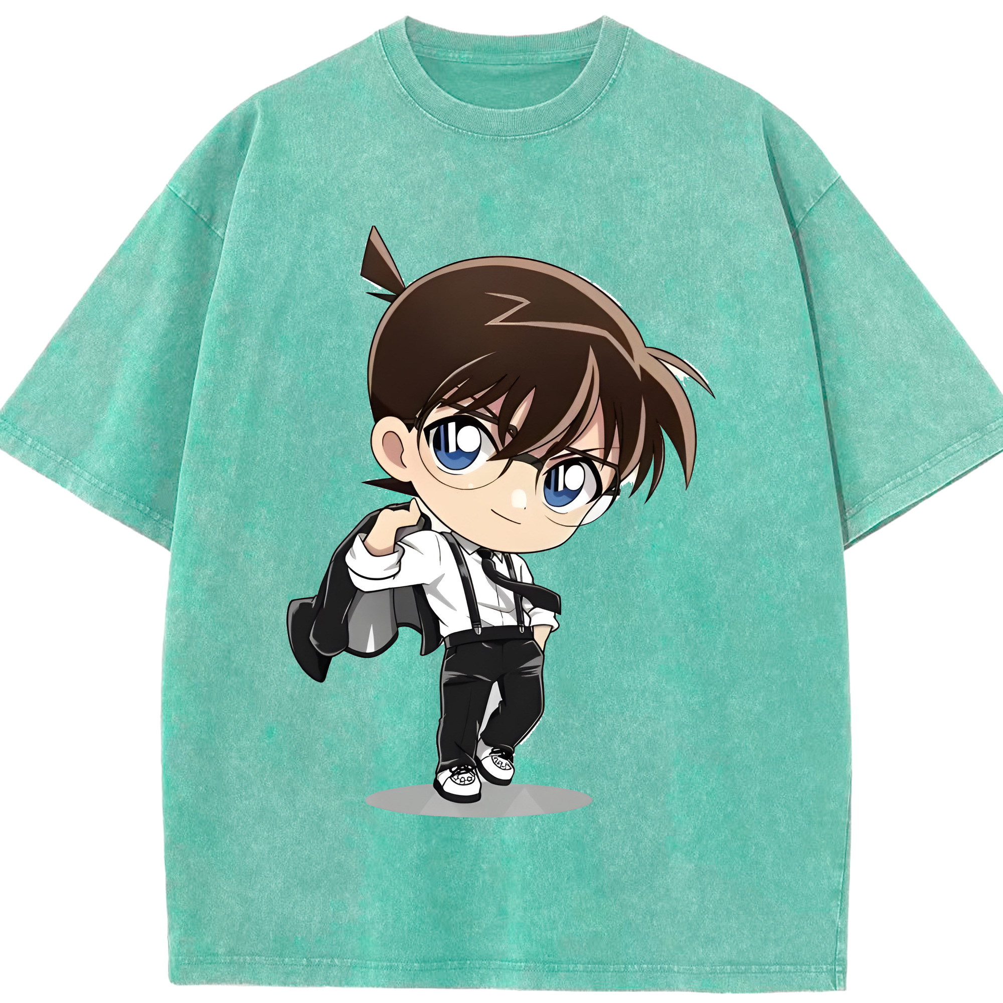 （画像用） 名探偵コナン 江戸川 コナン Detective Conan Conan Edogawa 綿100% ヴィンテージ風 半袖Tシャツ（フロントプリント）